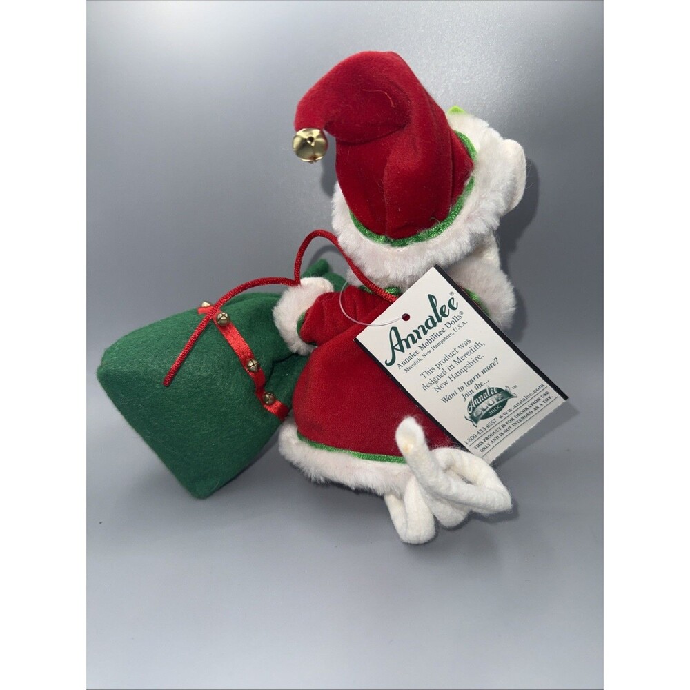 Annalee Dolls Christmas Santa Claus 6 Inch Green Sack & Jingle Bell  w/tag 2006 - Picture 3 of 5